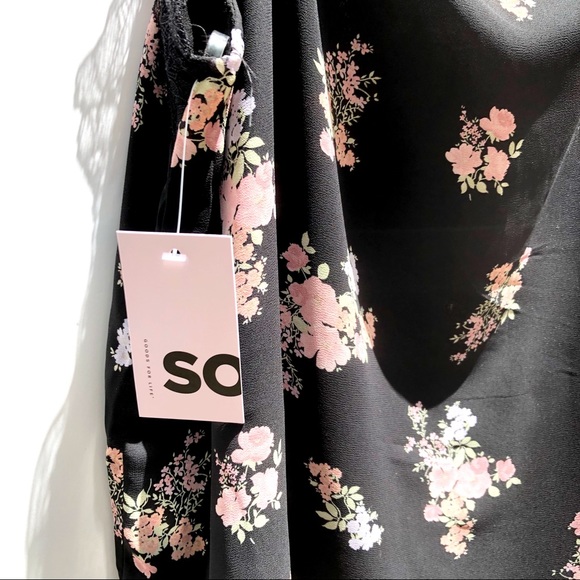 SO Black Lace Trim Floral Chiffon Cami Size 2X - Picture 16 of 16